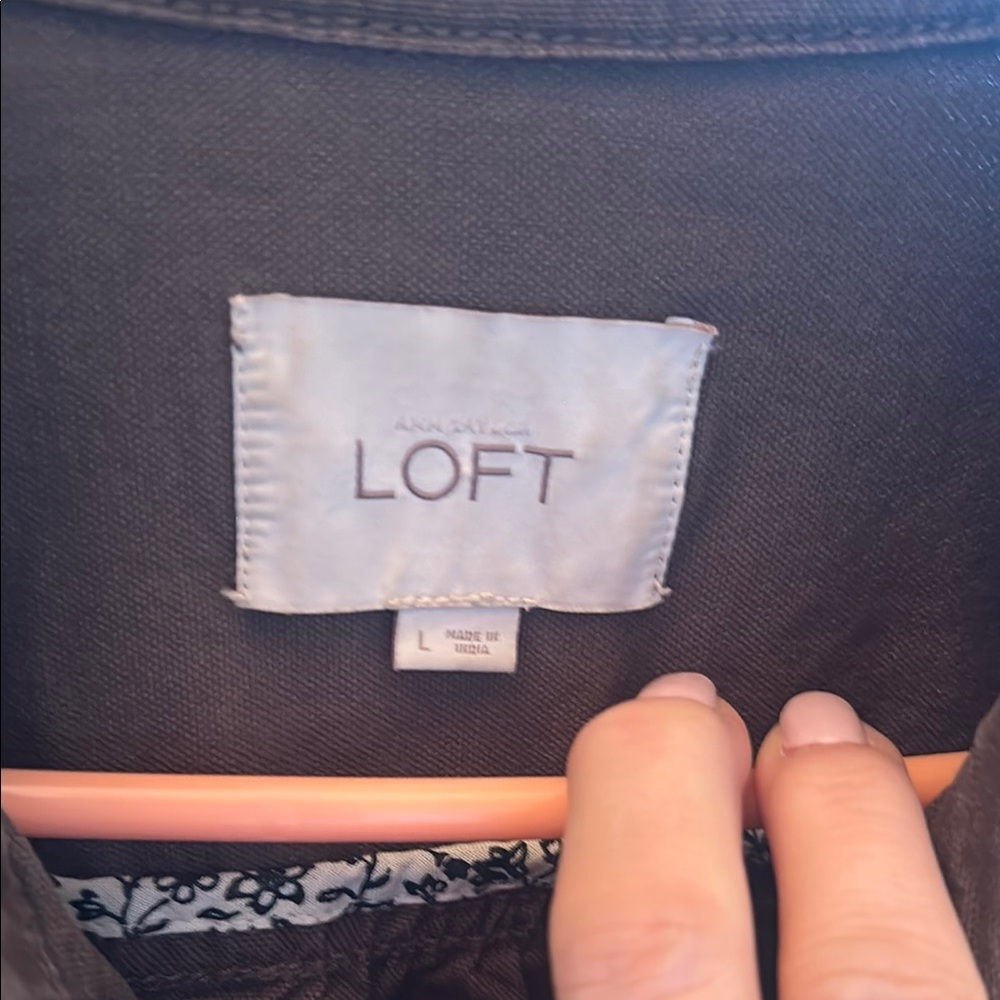 LOFT dark olive green Utility Jacket with Timeless Appeal